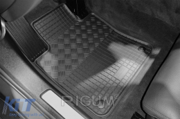 Specific rubber mats suitable for Volvo S60, S60 PHEV, V60, V60 PHEV after 2018, 4-piece set, black color-image-6250032