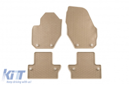 image-44-Specific rubber mats suitable for Volvo S60, V60 2010-2018, 4-piece set, beige color