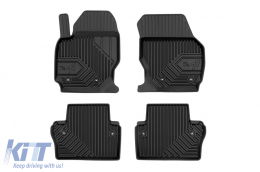 Specific rubber mats suitable for Volvo V70 2007-2016, XC70 2014-2016, 4-piece set, black color-image-6226727