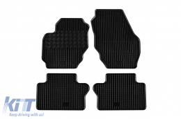 Specific rubber mats suitable for Volvo V70 2007-2016, S80 2006-2016, XC70 2011-2016, 4-piece set, black color - ABFMV6023589