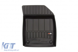 Specific rubber mats suitable for Volvo XC60 after 2017, 4-piece set, black color, with 24-month warranty-image-6221214