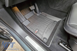 Specific rubber mats suitable for Volvo XC60 after 2017, 4-piece set, black color, with 24-month warranty-image-6221217