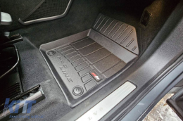 Specific rubber mats suitable for Volvo XC60 after 2017, 4-piece set, black color, with 24-month warranty-image-6221219