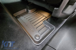 Specific rubber mats suitable for Volvo XC60 after 2017, 4-piece set, black color, with 24-month warranty-image-6221223