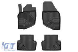 Specific rubber mats suitable for Volvo XC70 2000-2007, 4-piece set, black color-image-6227148