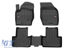 image-50-Specific rubber mats suitable for Volvo XC90 2003-2014, 3-piece set, black color, with 24-month warranty