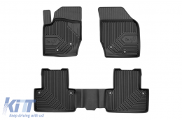 Specific rubber mats suitable for Volvo XC90 2002-2016, 3-piece set, black color - ABFMV6018516