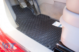 Specific rubber mats suitable for VW Caddy 2004-2020, 4-piece set, black color-image-6227685