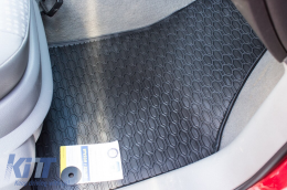 Specific rubber mats suitable for VW Caddy 2004-2020, 2 seats, 2-piece set, black color-image-6248198