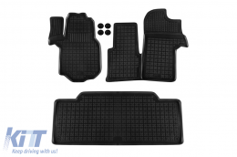 image-42-Specific rubber mats suitable for VW Crafter, Man TGE after 2017, for first and second row seats, 3-piece set, black color