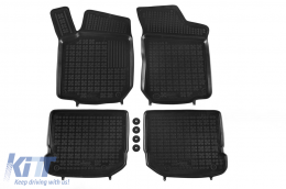 Specific rubber mats suitable for VW Golf IV 1997-2003, Bora 1998-2005, Beetle 1997-2005, Seat Toledo 1998-2004, Leon 1999-2005, Skoda Octavia sedan 1997-2004, wagon 2004-2010, 4-piece set, black colo - ABFMV6015976