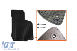 Specific rubber mats suitable for VW Golf IV 1998-2003, Bora 1998-2005, Beetle 1998-2011, Seat Toledo 1999-2004, Seat Leon 1999-2005, 4-piece set, black color-image-6226245
