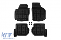 Specific rubber mats suitable for VW Golf V Plus 2005-2014, Skoda Yeti 2009-2017, 4-piece set, black color - ABFMS6015948