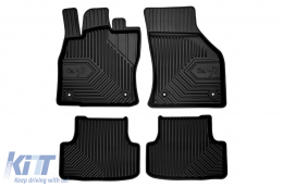 Specific rubber mats suitable for VW Golf VII, Seat Leon 2012-2019, VW T-Roc after 2018, 4-piece set, black color-image-6226509