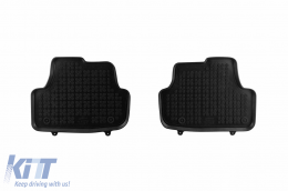 Specific rubber mats suitable for VW Golf VIII hatchback System Mild Hybrid after 2019, 4-piece set, black color-image-6213434
