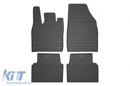 Specific rubber mats suitable for VW ID.3 after 2019, 4-piece set, black color-image-6230846