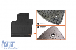 Specific rubber mats suitable for VW Jetta after 2011, 4-piece set, black color-image-6226272