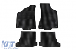 Specific rubber mats suitable for VW Polo 2000-2001, 4-piece set, black color-image-6226425
