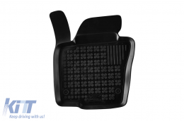 Specific rubber mats suitable for VW Sharan, Seat Alhambra after 2010, 7 seats, 4-piece set, black color-image-6213334