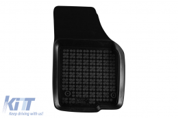 Specific rubber mats suitable for VW Sharan, Seat Alhambra after 2010, 7 seats, 4-piece set, black color-image-6213335