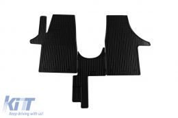 Specific rubber mats suitable for VW T5 2003-2015, T6 after 2015, 3 seats, 3-piece set, black color - ABFMV6018383