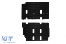 Specific rubber mats suitable for VW T5 2003-2015, T6 after 2015, short and long wheelbase / patterned separation, 2-piece set, black color - ABFMV6018384