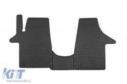 Specific rubber mats suitable for VW T5 Transporter, Caravelle, Multivan after 2003, T6 Transporter, Caravelle, Multivan after 2015, 3 seats, 3-piece set, black color - ABFMV6023603