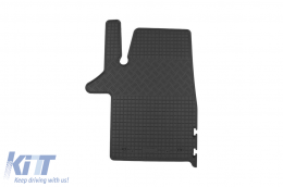 Specific rubber mats suitable for VW T5 Transporter, Caravelle, Multivan after 2003, T6 Transporter, Caravelle, Multivan after 2015, 3 seats, 3-piece set, black color-image-6249153