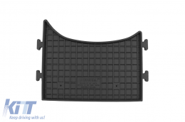 Specific rubber mats suitable for VW T5 Transporter, Caravelle, Multivan after 2003, T6 Transporter, Caravelle, Multivan after 2015, 3 seats, 3-piece set, black color-image-6249154