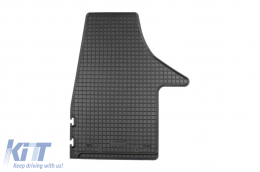 Specific rubber mats suitable for VW T5 Transporter, Caravelle, Multivan after 2003, T6 Transporter, Caravelle, Multivan after 2015, 3 seats, 3-piece set, black color-image-6249155