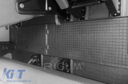 Specific rubber mats suitable for VW T5 Transporter, Caravelle, after 2003, T6 Transporter, Caravelle, after 2015, T6.1 Transporter, Caravelle after 2019, third row, 2 seats, 2-piece set, black color-image-6249721
