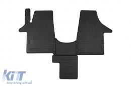 Specific rubber mats suitable for VW T5 Transporter, Caravelle, Multivan with tunnel after 2003, T6 Transporter, Caravelle, Multivan with tunnel after 2015, 2 seats, 4-piece set, black color - ABFMV6023765