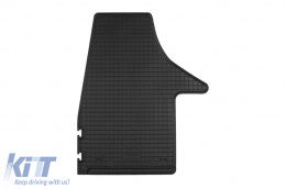 Specific rubber mats suitable for VW T5 Transporter, Caravelle, Multivan with tunnel after 2003, T6 Transporter, Caravelle, Multivan with tunnel after 2015, 2 seats, 4-piece set, black color-image-6250121