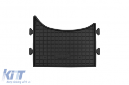 Specific rubber mats suitable for VW T5 Transporter, Caravelle, Multivan with tunnel after 2003, T6 Transporter, Caravelle, Multivan with tunnel after 2015, 2 seats, 4-piece set, black color-image-6250122