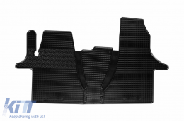 Specific rubber mats suitable for VW T6.1 Transporter, Caravelle, Multivan with tunnel after 2019, 2 seats, 4-piece set, black color-image-6229214