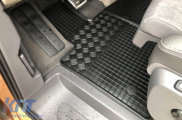 Specific rubber mats suitable for VW T7 Multivan after 2022, 2 seats, 3-piece set, black color-image-6250086
