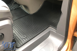 Specific rubber mats suitable for VW T7 Multivan after 2022, 2 seats, 3-piece set, black color-image-6250088