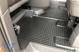 Specific rubber mats suitable for VW T7 Multivan after 2022, second row, 3-piece set, black color-image-6250094
