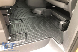 Specific rubber mats suitable for VW T7 Multivan after 2022, second row, 3-piece set, black color-image-6250095