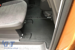 Specific rubber mats suitable for VW T7 Multivan after 2022, second row, 3-piece set, black color-image-6250096