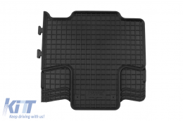 Specific rubber mats suitable for VW T7 Multivan after 2022, third row, 3-piece set, black color-image-6250100