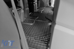 Specific rubber mats suitable for VW T7 Multivan after 2022, third row, 3-piece set, black color-image-6250102