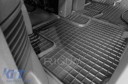 Specific rubber mats suitable for VW T7 Multivan after 2022, third row, 3-piece set, black color-image-6250103