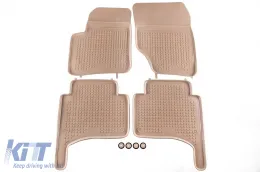 image-27-Specific rubber mats suitable for VW Touareg, Porsche Cayenne 2002-2010, 4-piece set, beige color