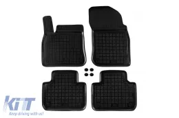 image-51-Specific rubber mats suitable for VW Touareg after 2018, 5 seats, 4-piece set, black color