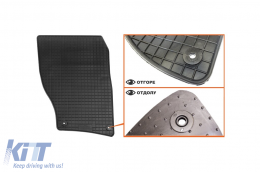 Specific rubber mats suitable for VW Touareg, Porsche Cayenne 2010-2018, 4-piece set, black color-image-6226360