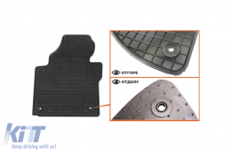 Specific rubber mats suitable for VW Touran 2003-2015, 5-7 seats, 4-piece set, black color-image-6226351