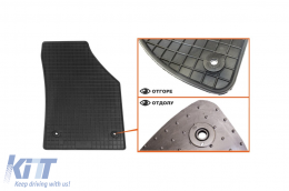 Specific rubber mats suitable for VW Touran 2003-2015, 5-7 seats, 4-piece set, black color-image-6226352