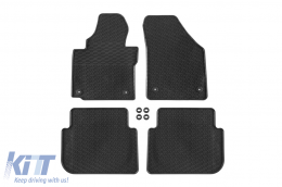 Specific rubber mats suitable for VW Touran 2003-2015, 4-piece set, black color - ABFMV6018594
