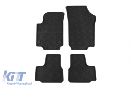 Specific rubber mats suitable for VW UP, Skoda Citigo, Seat Mii after 2011, 4-piece set, black color-image-6227367